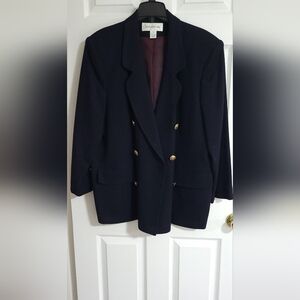 JONES NY Elegant Navy Blazer with Gold Buttons